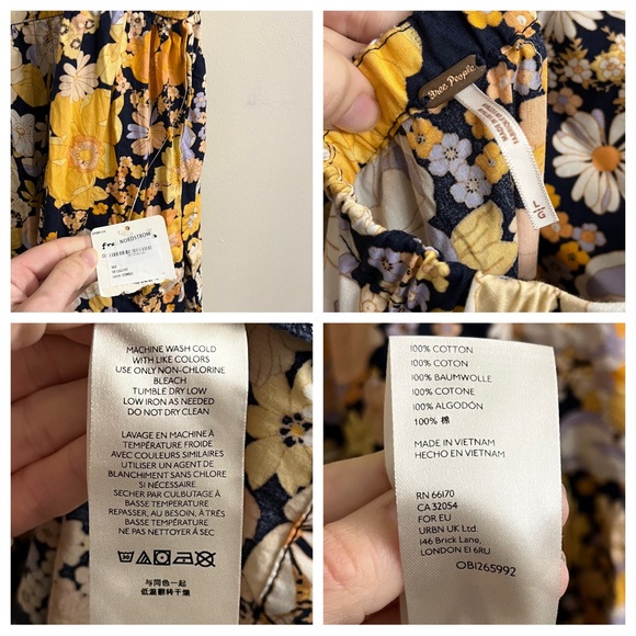 NWT Free People Park Slope Floral Maxi Dress Dark Combo Large - Picture 12 of 14